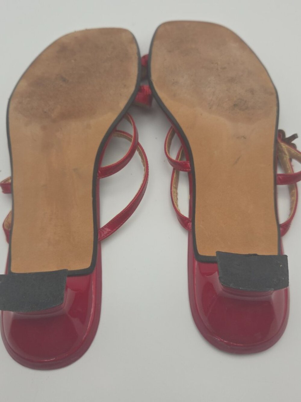 Vintage Stuart Weitzman Bugaboo Red Rhinestone Butterfly Sandals | Size 8 - Picture 10 of 11